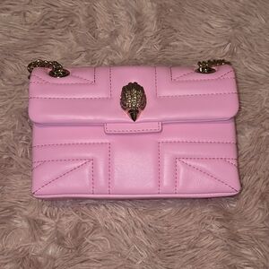 Kurt Geiger Pastel Pink Quilted Shoulder Bag with Gold Hardware